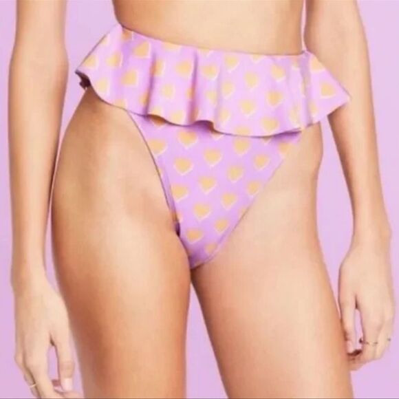NWT Stoney Clover Lane X Target Flutter Heart Print Bikini Bottom Size M - Picture 1 of 7